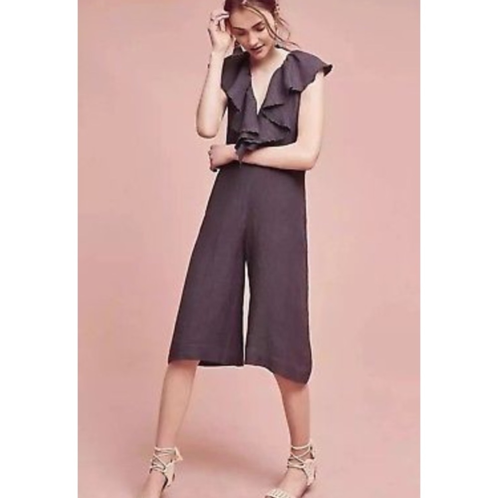 Anthropologie grey jumpsuit